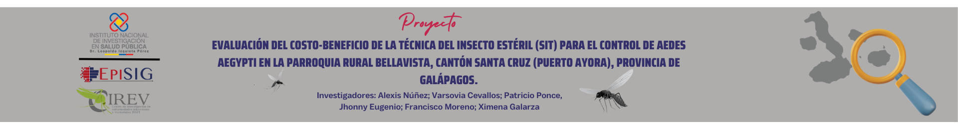 Encabezado del proyecto Evaluación del Costo-Beneficio de la Técnica del Insecto Estéril (SIT)